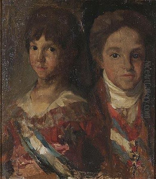 Estudio Cabezas De Infantes Oil Painting by Francisco De Goya y Lucientes