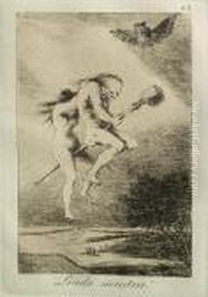 Ensayos; Linda Maestra (pls. 60 & 68), From Los Caprichios (h. 95; 103), 1799 Oil Painting by Francisco De Goya y Lucientes