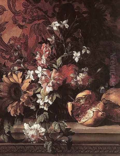 Flowers (2) Oil Painting by Jean-Baptiste Monnoyer