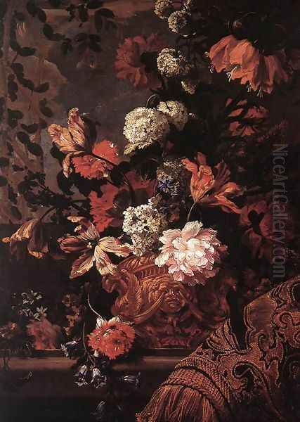 Flowers (1) Oil Painting by Jean-Baptiste Monnoyer