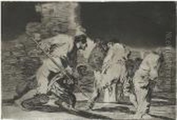 Disparate Furioso; Disparare Generale (pls. 6 & 9), From Los Proverbios Oil Painting by Francisco De Goya y Lucientes