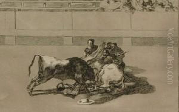 A Picador Is Unhorsed And Falls Under The Bull Oil Painting by Francisco De Goya y Lucientes