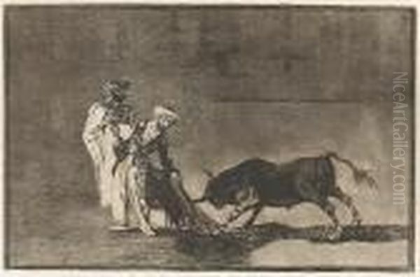 El Animoso Moro Gazul, Pl. 5; Los Moros Hacen Otro Capeo, Pl. 6, From Tauromaquia Oil Painting by Francisco De Goya y Lucientes