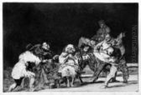 El Que No Te Ama, Burlando Te Difama Oil Painting by Francisco De Goya y Lucientes