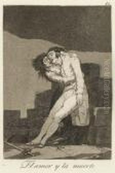 El Amor Y La Muerte, Plate 10 From Los Caprichos Oil Painting by Francisco De Goya y Lucientes