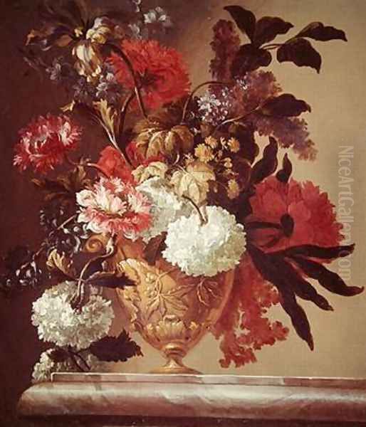 Flowers in a Vase 2 Oil Painting by Jean-Baptiste Monnoyer