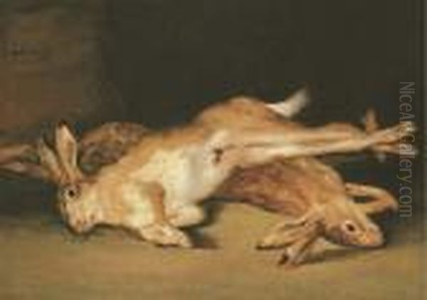 A Still Life Of Dead Hares Oil Painting by Francisco De Goya y Lucientes