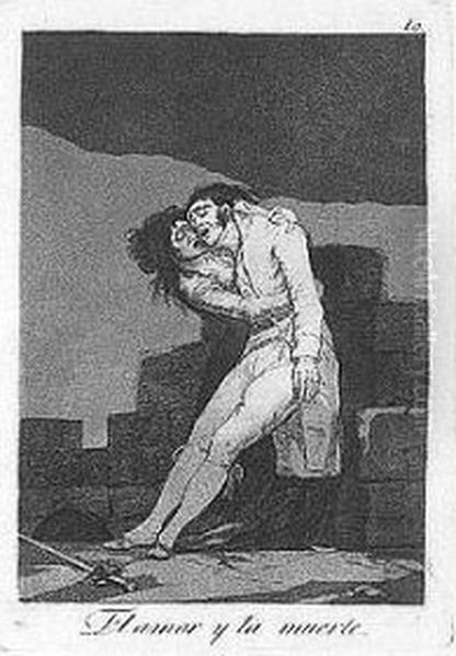 Francisco Goya Y Lucientes Pintor; And El Amor Y La Muerte (d.38, H.36; And D.47, H.45) Oil Painting by Francisco De Goya y Lucientes