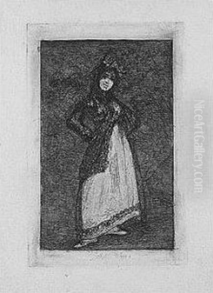 A Maja With Dark Background (d.28; H.30) Oil Painting by Francisco De Goya y Lucientes