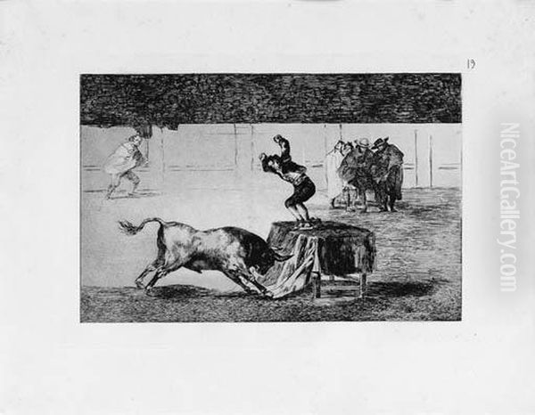 La Tauromaquia: Twenty-three Plates (harris 205-7 Oil Painting by Francisco De Goya y Lucientes