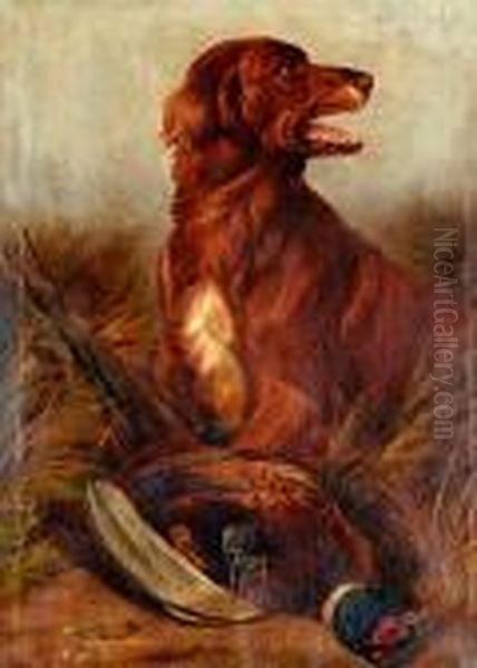 Red Setter With A Pheasant Oil Painting by Colin Graeme Roe