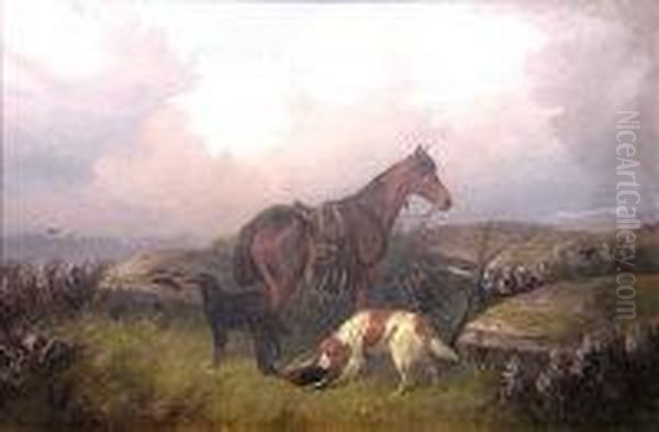 'the Day's Bag With Pony And Dogs' Oil Painting by Colin Graeme Roe