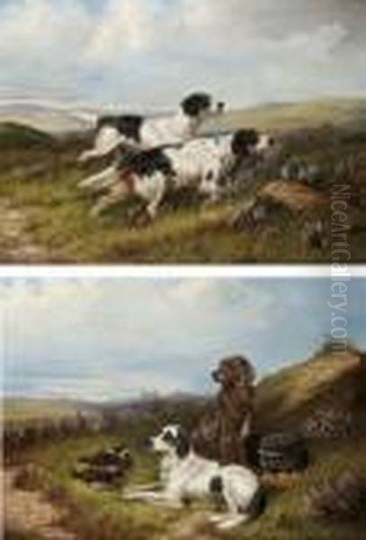 Setter In Landscapes With Dead Game Oil Painting by Colin Graeme Roe