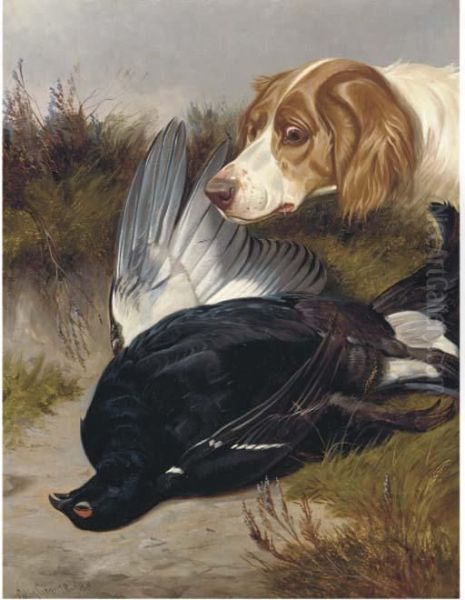 A Gundog With A Black Game Oil Painting by Colin Graeme Roe