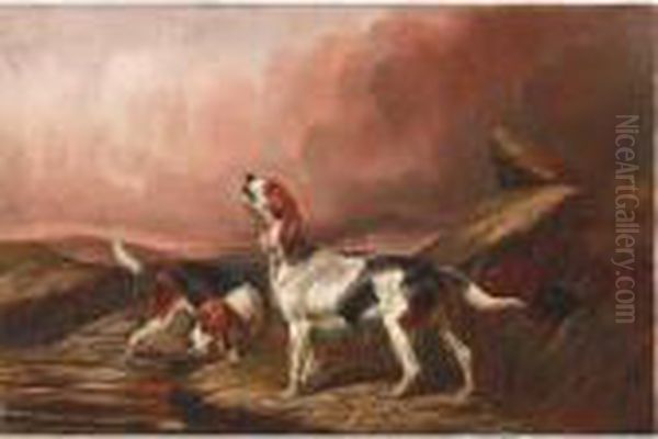 Hunting Dogs Oil Painting by Colin Graeme Roe