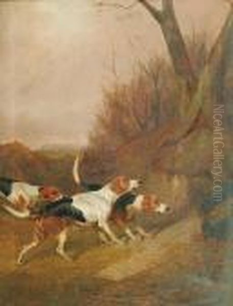 Hounds At The Mouth Oil Painting by Colin Graeme Roe