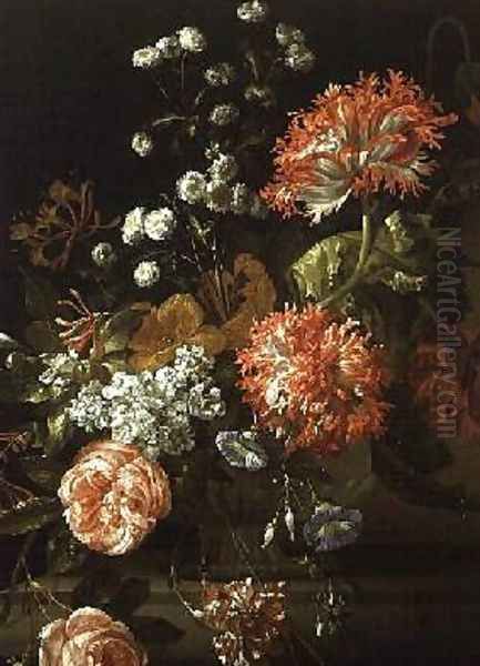 Still Life of Assorted Flowers Oil Painting by Jean-Baptiste Monnoyer