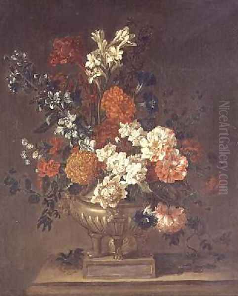 Still life mixed flowers Oil Painting by Jean-Baptiste Monnoyer