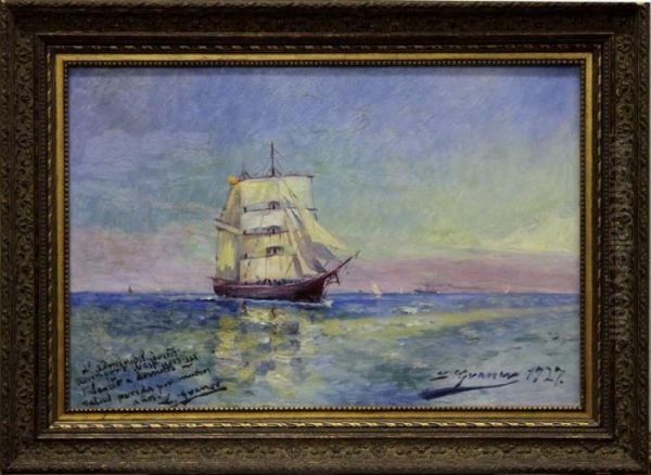 Velero Oil Painting by Luis Graner Arrufi