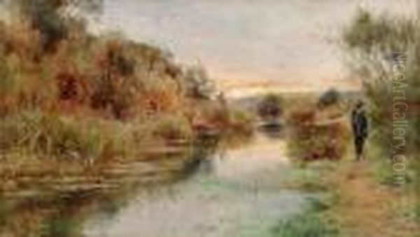 Sudamerikanische Fluslandschaft. Oil Painting by Luis Graner Arrufi