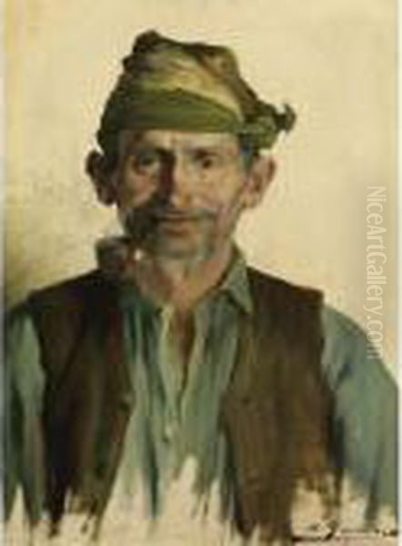 Campesino De Tortosa (man From Tortosa) Oil Painting by Luis Graner Arrufi