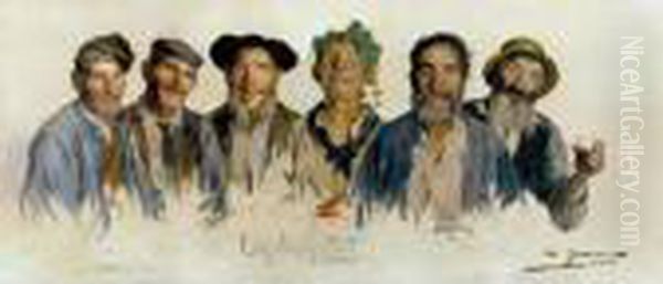 Capitalistas (men Of Commerce) Oil Painting by Luis Graner Arrufi