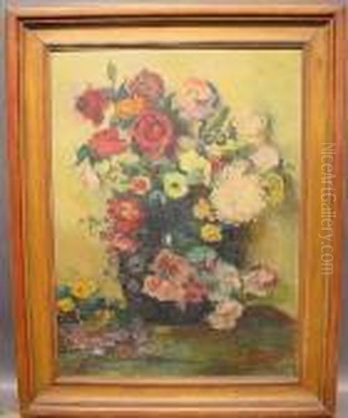 Floral Still Life Oil Painting by Luis Graner Arrufi