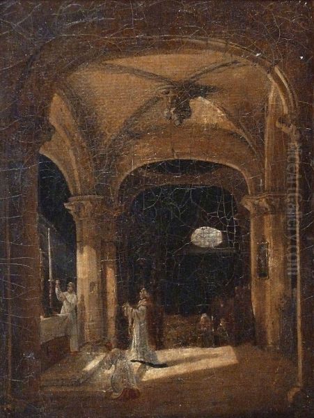 Interieur De Chapelle Oil Painting by Francois-Marius Granet