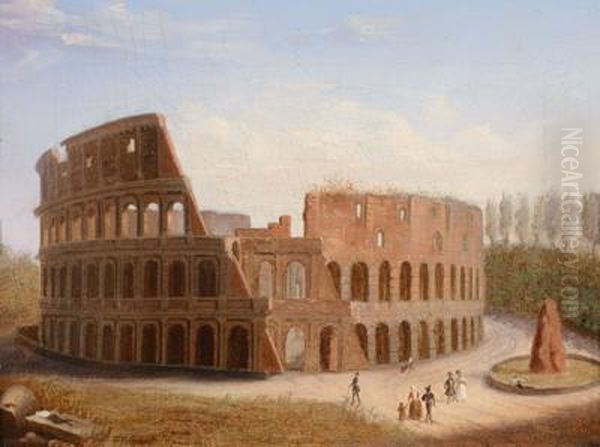 Zugeschrieben/attribuito A Ansicht Des Colosseums Ol Auf Leinwand Oil Painting by Francois-Marius Granet