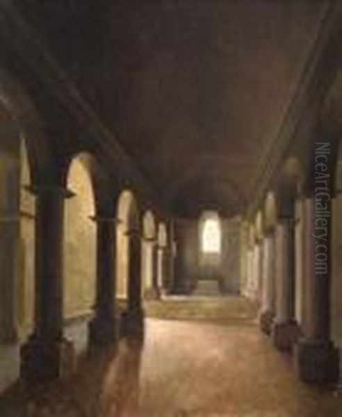 Interieur D'eglise. Oil Painting by Francois-Marius Granet