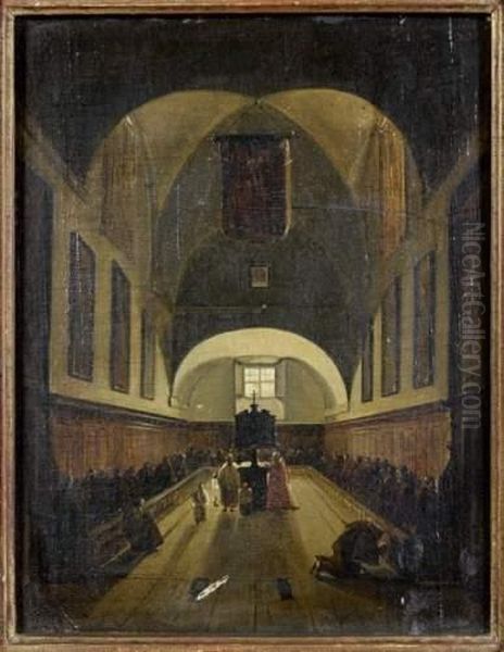 Interieur De L'eglise Des Capucins Oil Painting by Francois-Marius Granet