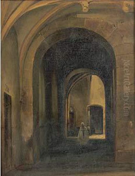 Interieur D'eglise Oil Painting by Francois-Marius Granet