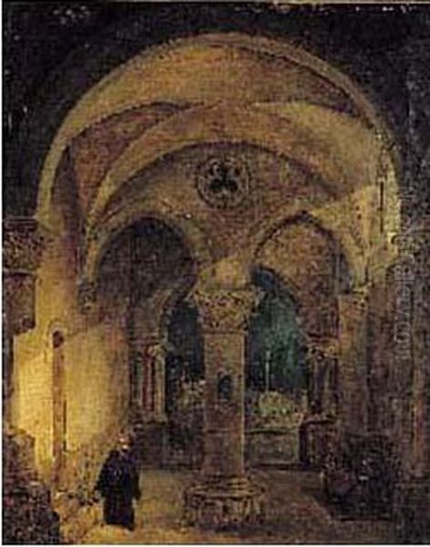 Moine Dans Un Monastere Oil Painting by Francois-Marius Granet