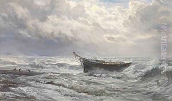 Stormy Seas 1874 Oil Painting by Henry Moore