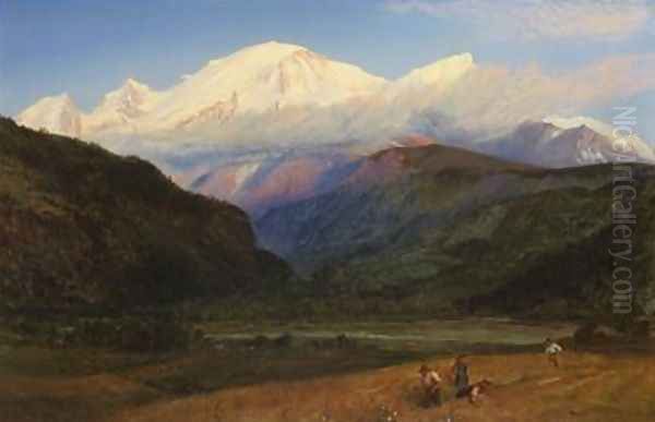 Mont Blanc from Servoz 1856 Oil Painting by Henry Moore