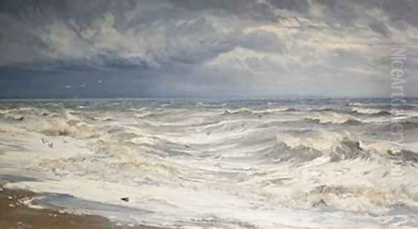 Winter Gale in the Channel 1872 Oil Painting by Henry Moore