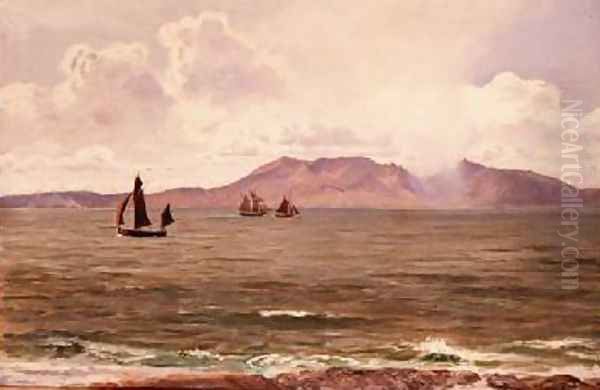 Fishing Boats off the Coast Oil Painting by Henry Moore