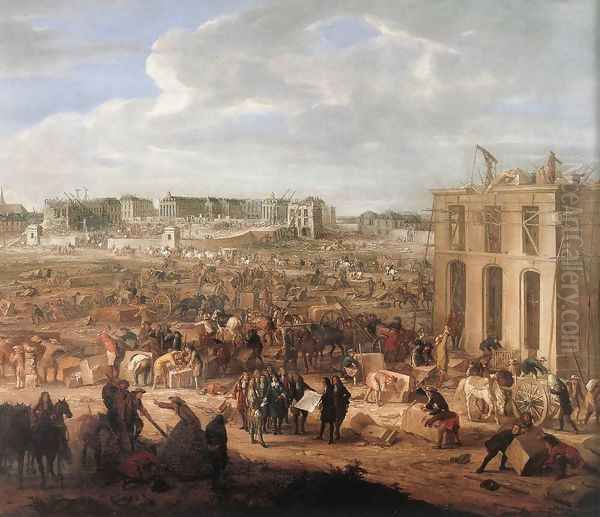 Construction of the Chateau de Versailles 1669 Oil Painting by Adam Frans van der Meulen