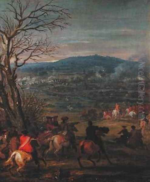 Louis XIV 1638-1715 in Battle near Mount Cassel 11th April 1677 1678 Oil Painting by Adam Frans van der Meulen