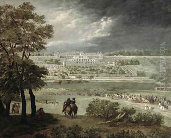 ChateauNeuf de St GermainenLaye in 1655 Oil Painting by Adam Frans van der Meulen