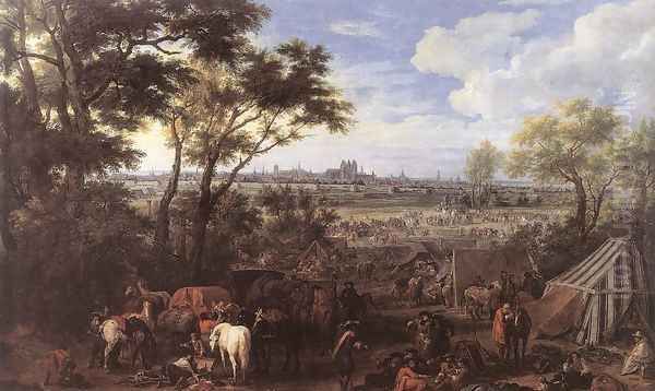 The Army of Louis XIV in front of Tournai in 1667, 1684 Oil Painting by Adam Frans van der Meulen