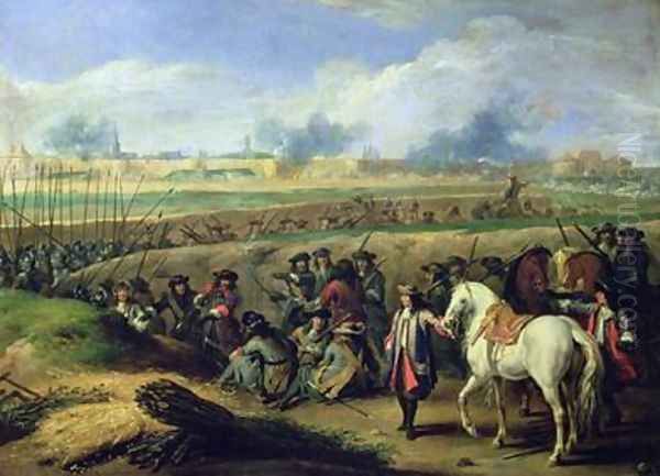 Louis XIV 1638-1715 at the Siege of Tournai 21st June 1667 Oil Painting by Adam Frans van der Meulen