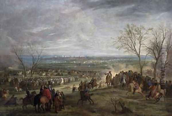 The Siege of Valenciennes 1677 Oil Painting by Adam Frans van der Meulen