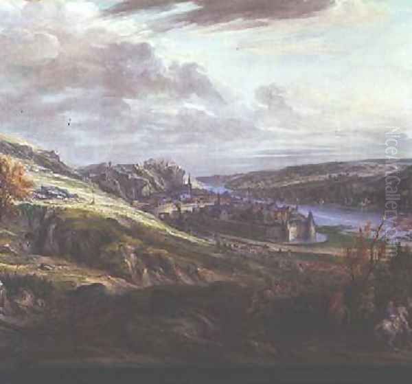 The Siege of the Chateau and Town of Dinant Oil Painting by Adam Frans van der Meulen