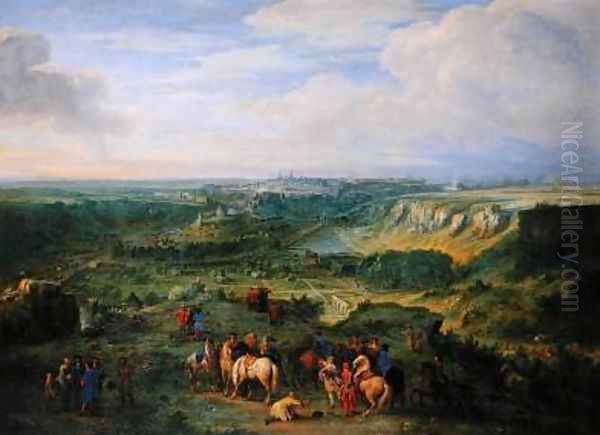 View of the city of Luxembourg from near the Mansfeld Baths 1684 Oil Painting by Adam Frans van der Meulen