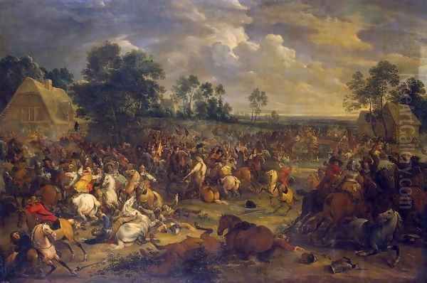 Battle Oil Painting by Adam Frans van der Meulen