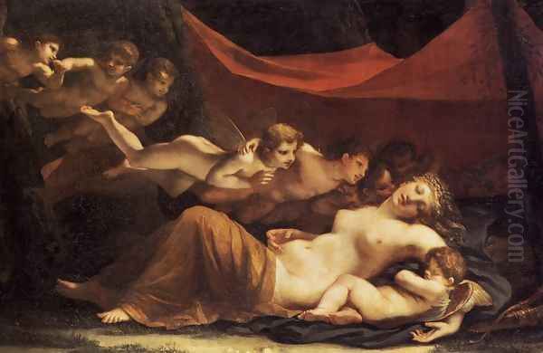 The Sleep of Venus and Cupid 1806 Oil Painting by Marie-Constance Mayer