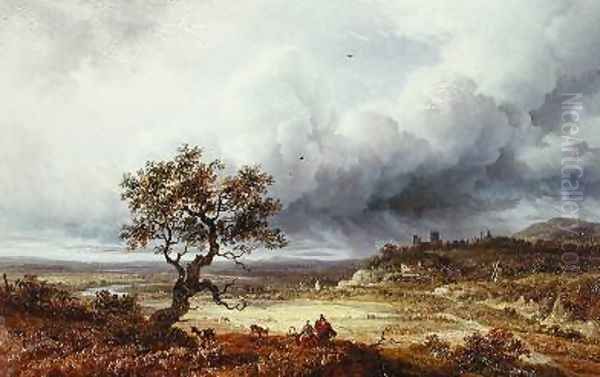 Countryside under a Stormy Sky Oil Painting by Georges Michel