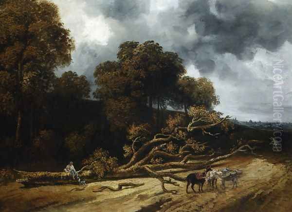 A Landscape with Fallen Trees Oil Painting by Georges Michel