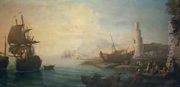 Sea port Oil Painting by Adrien Manglard